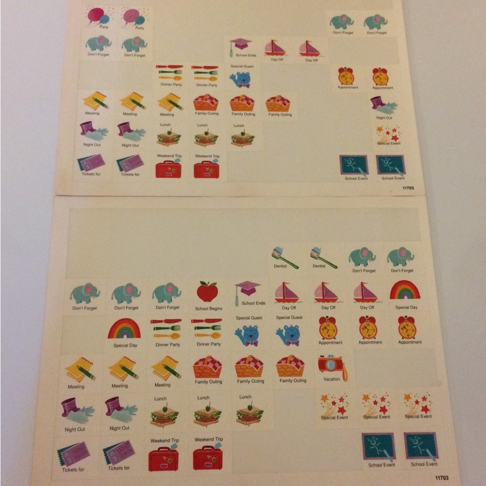 Calendar Stickers Reminders For Family, Home, Office Appointments Special Days